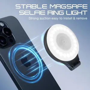 Rechargeable Phone Fill Light - 3 Light Modes, Ultra-Bright | Magnetic Fit for iPhones, Perfect for Selfies, TikTok Live & Makeup
