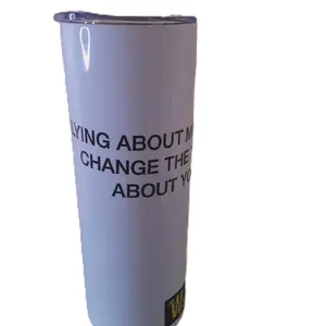 Wisdom Transportation Lying About Me Skinny Tumbler - A Reminder to Stay True to Yourself And Not Put Others Down - 20 oz Portable Washable Reusable Drinkware with Straw - Lid, Stainless
