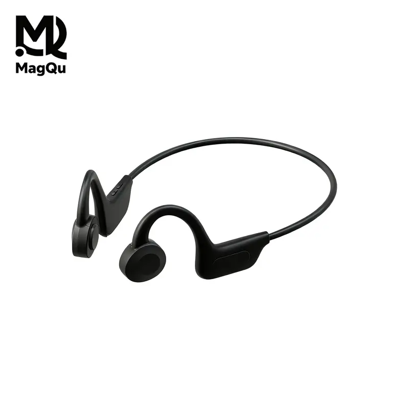 MAGQU Bone Conduction Neckband Wireless Headphones, Sports Open-Ear Earphones - Lightweight & Comfortable, Ultra-Long Battery Life, Waterproof & Sweatproof, Built-in Microphone, Stereo Earbuds (Black) Electronic Audio headphones bluetooth