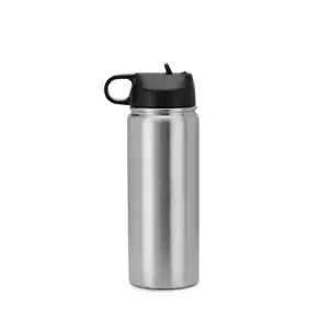 18oz Hydro Water Bottle (2 Lids) Drinkware Straw
