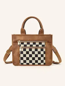 Women's Tote Bag, Fashionable Shoulder Bag for Daily Used, Casual Trendy Versatile High-quality Daily Commuting Bag, Girl Fashionable Bag, PU Tote Satchel
