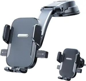 Car Phone Mount 360° Rotation Dashboard & Windshield Holder – Universal Hands-Free Auto Phone Holder with Strong Suction Cup, One-Touch Lock, Adjustable Viewing for GPS Navigation (iPhone & Android Compatible)
