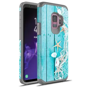 Dual Layer Shockproof Hard Cover Graphic Fashion Colorful Silicone Case for Samsung Galaxy S9 / Galaxy S9 Plus, Hybrid Accessories Durable Smartphone Plastic Protection Protective Cellphone