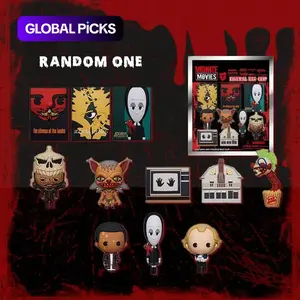 WB Officially Licensed MGM Midnite Movies Peripheral Keychain Horror 3D Anime Characters Series Mystery Blind Bags Key Ring Backpack Car Keys Pendant Random One Wednesday and Candyman Blind Bags, Decor Desktop Ornaments Gothic Cross Keychain #GLOBAL PICKS