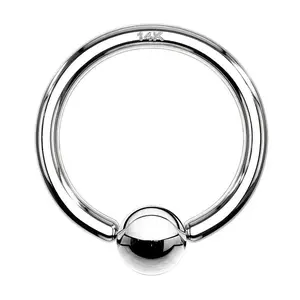 14kt White Gold Captive Bead Ring