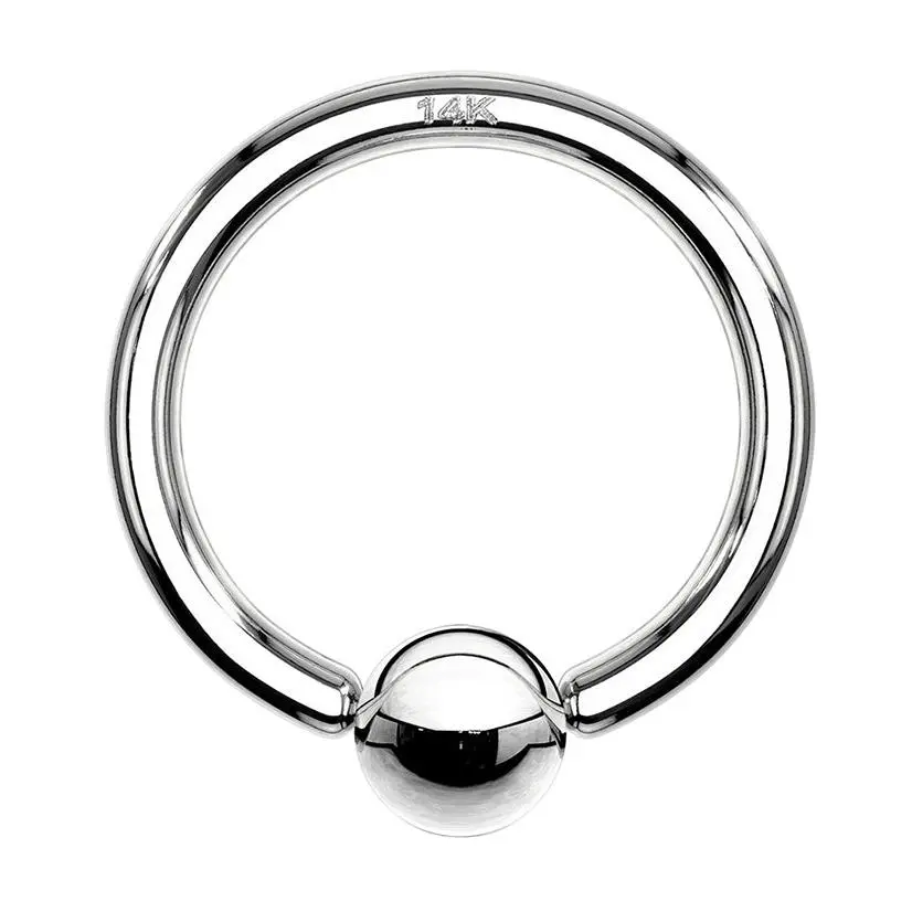 14kt White Gold Captive Bead Ring