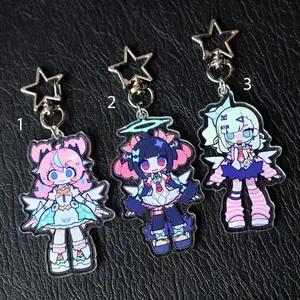 Zenless Zone Zero Sunna NangongYu Aria Acrylic Keychain, Chibi Anime Characters with Star Charm, Angels of Delusion Gift for Fans
