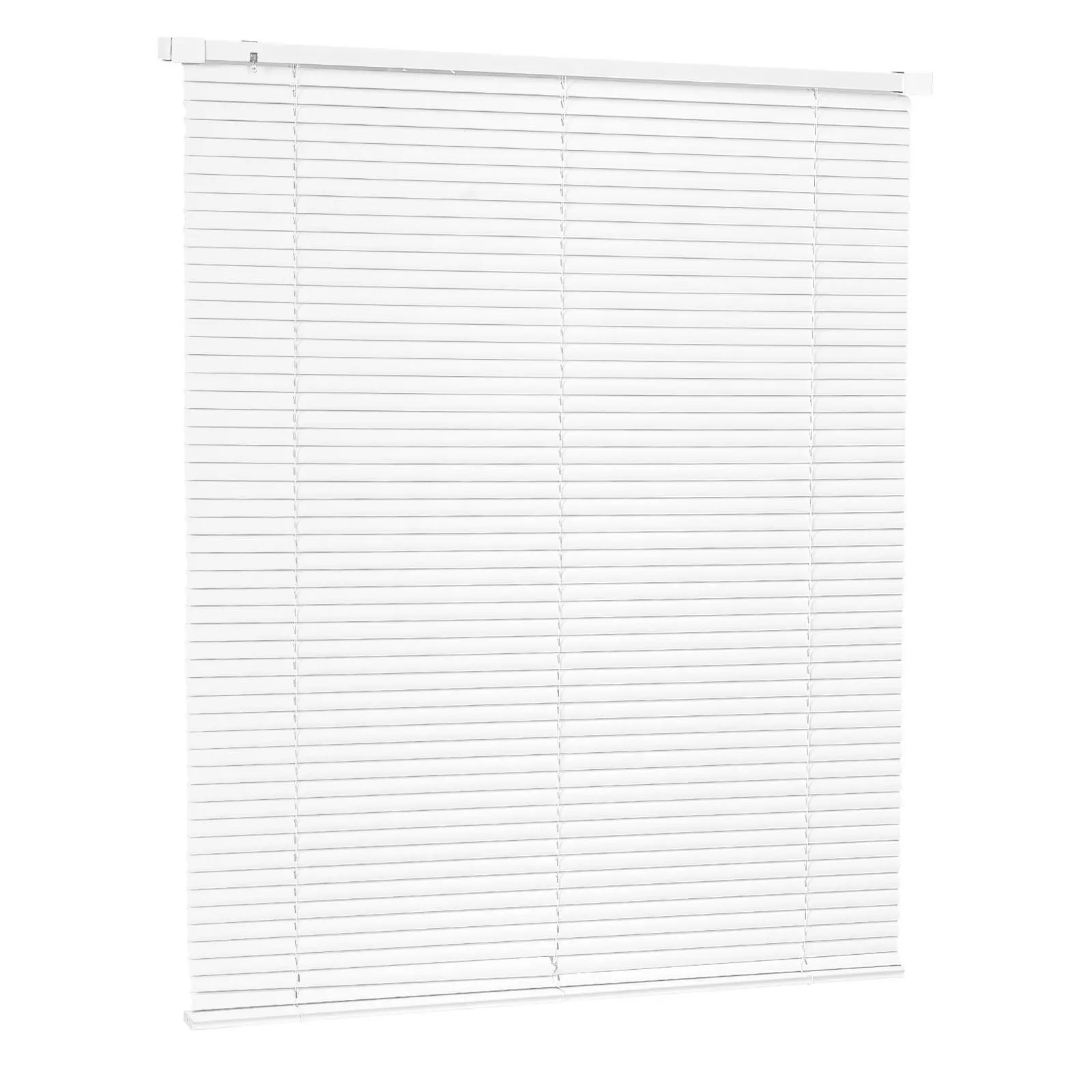 VEVOR Cordless PVC Horizontal Mini Blinds, 43.3x48" (42 inch Compatible), 1in Slats, Durable Warp-Free, No-Drill Light Filtering, Easy-to-Clean Adjustable, Indoor Room Darkening for Bathroom Laundry Rooms, White, Room Darkening Blinds, 1-Inch Slats
