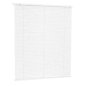 VEVOR Mini Blinds, 43.3" W x 48" H, 1" Slat Size, Cordless Horizontal Light Filtering No-Drill Mini Blind for Indoor Windows, Easy to Clean and Adjustable, for Home Decor, Room Darkening, WhiteSummervibes