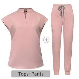 2025 Nurse Scrub Uniform Set Doctor Nurse Workwear Skin Management Beauty Salon Nurse Surgeon Stand Collar Comfortable Scrub Suit Surgical Uniform