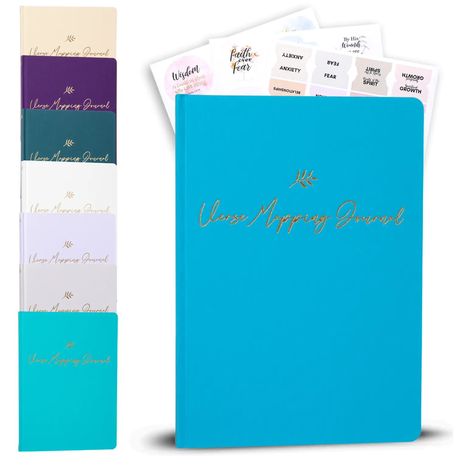 Linen Bible Verse Mapping Journal with Beautiful Gift Box - Dig Deeper into God's Word - 7" x 10" - 3 NEW Colors