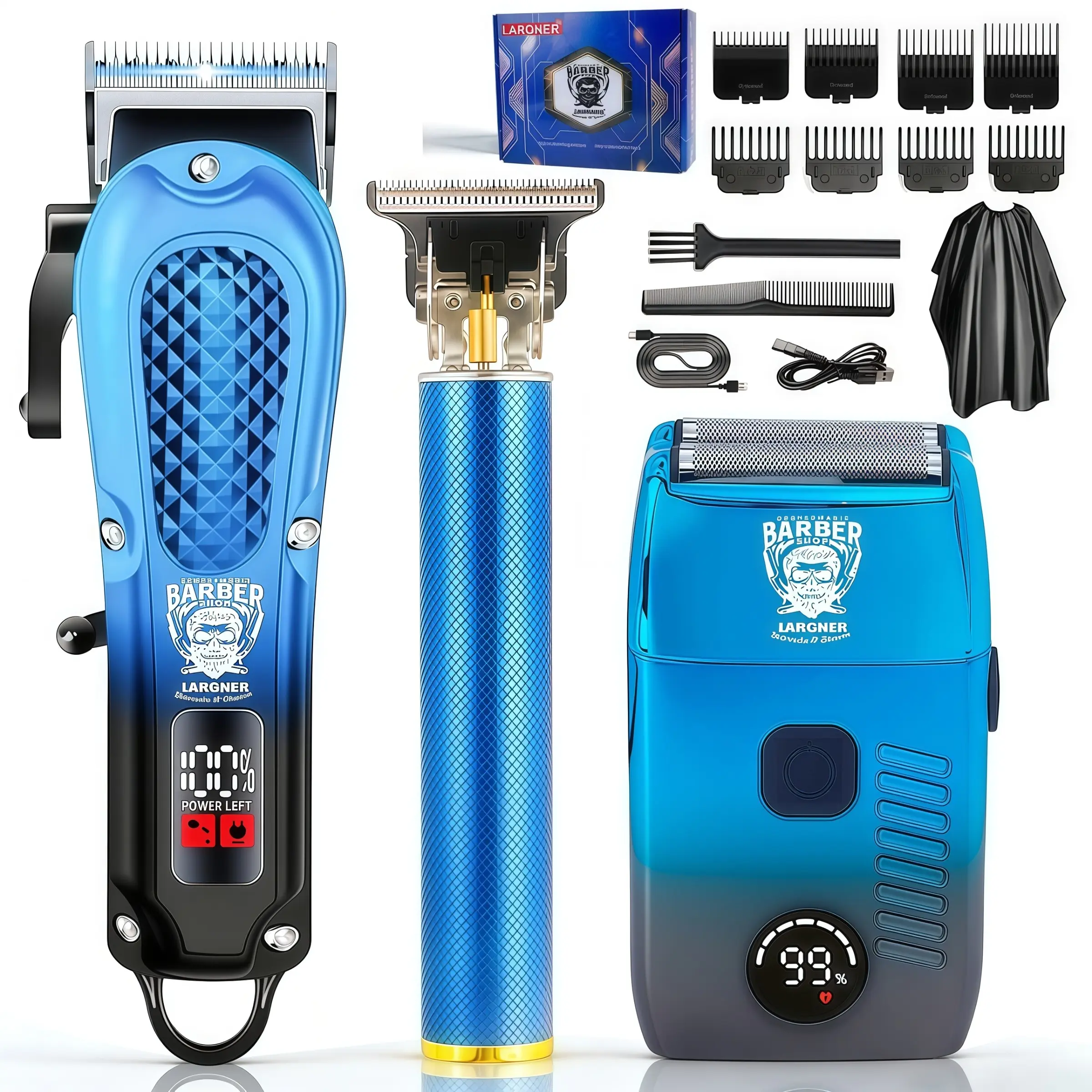Largner Vintage Fashion Haircut Set, Home Hair Cutting Solution, Three-Piece Grooming Kit, Stylish Barber Tools for Men and Women