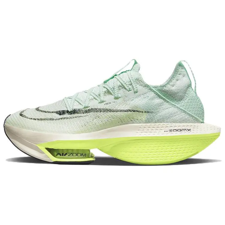 Women's Nike Air Zoom Alphafly Next% 2 Low-Top Carbon Plate Road Racing Shoes - Lightweight Foam Cushion, Athletic, Breathable, Sporty, Mint Green Marathon Running Shoes, Athletic Running Shoes, Breathable Running Shoes