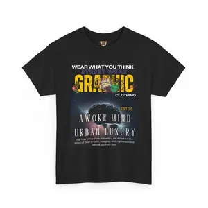 Urban Luxury Graphic Mind Clothing Tee, Woke Mind Heavy Cotton Tee - Comfortable Street Style Shirt, Gift for Trendsetters, Cool Graphic