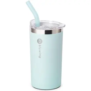 Bluwing Skinny Tumbler with Straw-12 oz Insulated Travel Coffee Tumbler Stainless Steel Double Wall Coffee Mug, Sweat-Free, Summer Gifts,  Drinkware Flasks Bottles Portable  Bottled  Containers Silicone,fathersdaygifts