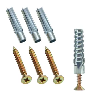 Metal expansion screws, heavy-duty hollow wall anchors (with screws), suitable for concrete walls, loose hinge hole repair kits, hollow walls, wood walls, and hinge hole repairs.