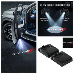 2PCS Dodge Logo Car Door Welcome Light, No-Drill Projector Ambient Lamp, Universal Fit for Most Cars, Car Styling Upgrade Accessory, Car Light Embellishments