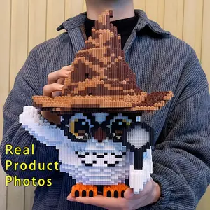 Scholar Owl 3D Puzzle Building Blocks Decoration, Bookshelf Home Office Cabinet Decor, Party Living Room TV Stand Display Gift