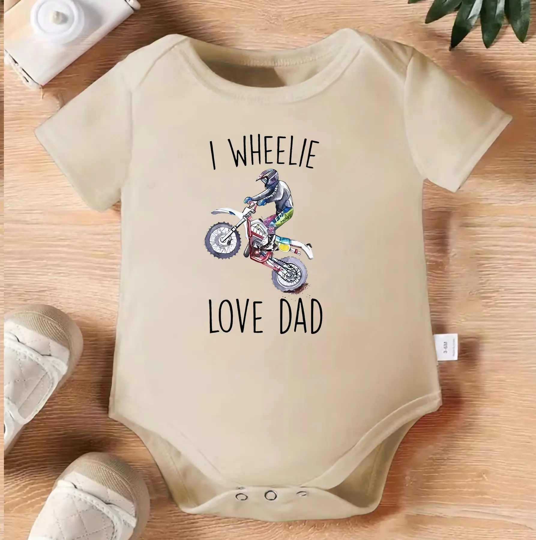I Wheelie Love Dad Baby Bodysuit, Funny Dirt Bike Infant Onesie, Motocross Baby Romper, Motorcycle Newborn Outfit, Dad Baby Shower Gift, Rider Family Baby Clothes