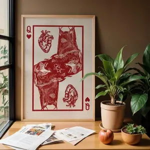 Yellowjackets Antler Queen Queen of Hearts Playing Card Poster (NO FRAME)