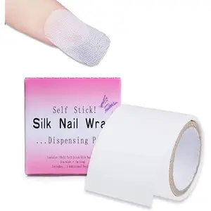 1 Roll Nail Repair Fiberglass Silk Wrap Self Adhesive Anti Damage DIY Strong Protect Reinforce Extension Sticker,Nail Repair Reinforce Nail Protector Nail Art Tool for Home Use or Salon