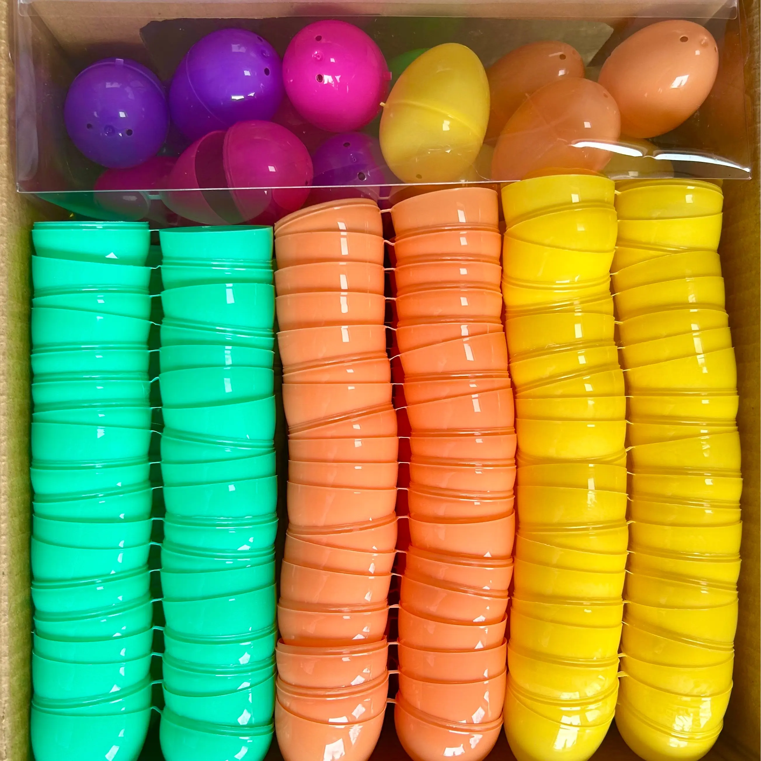 250 Count Multicolor Pastel Plastic Fillable Easter Eggs (1.57 Inch) with 1 Golden Egg