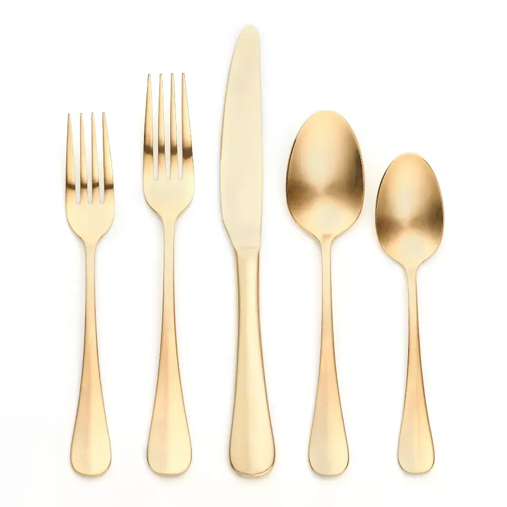 pc Sussex Flatware Set - Threshold: Gold Silverware Set Stainless Steel Service for Dishwasher-Safe