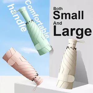 Zhilin New Product 5fold 12Ribs Mini Light Retractable Handle Umbrella Sun Protection All Weather Easy Carry Convenient Use Umbrella For Gift Popular Lady Rain Sun Umbrella