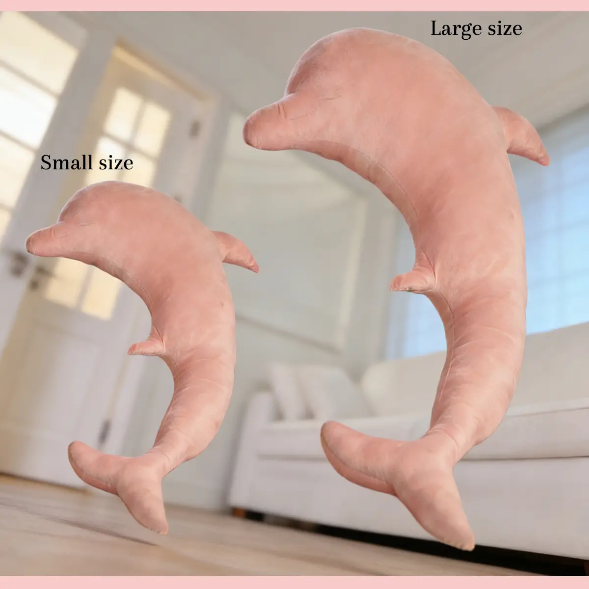 Premium Pink Dolphin Polyester Plush Pillow - Decorative Indoor Multifunctional Hug Pillow for Napping, Pregnancy Comfort, Hand Wash Only, Indoors