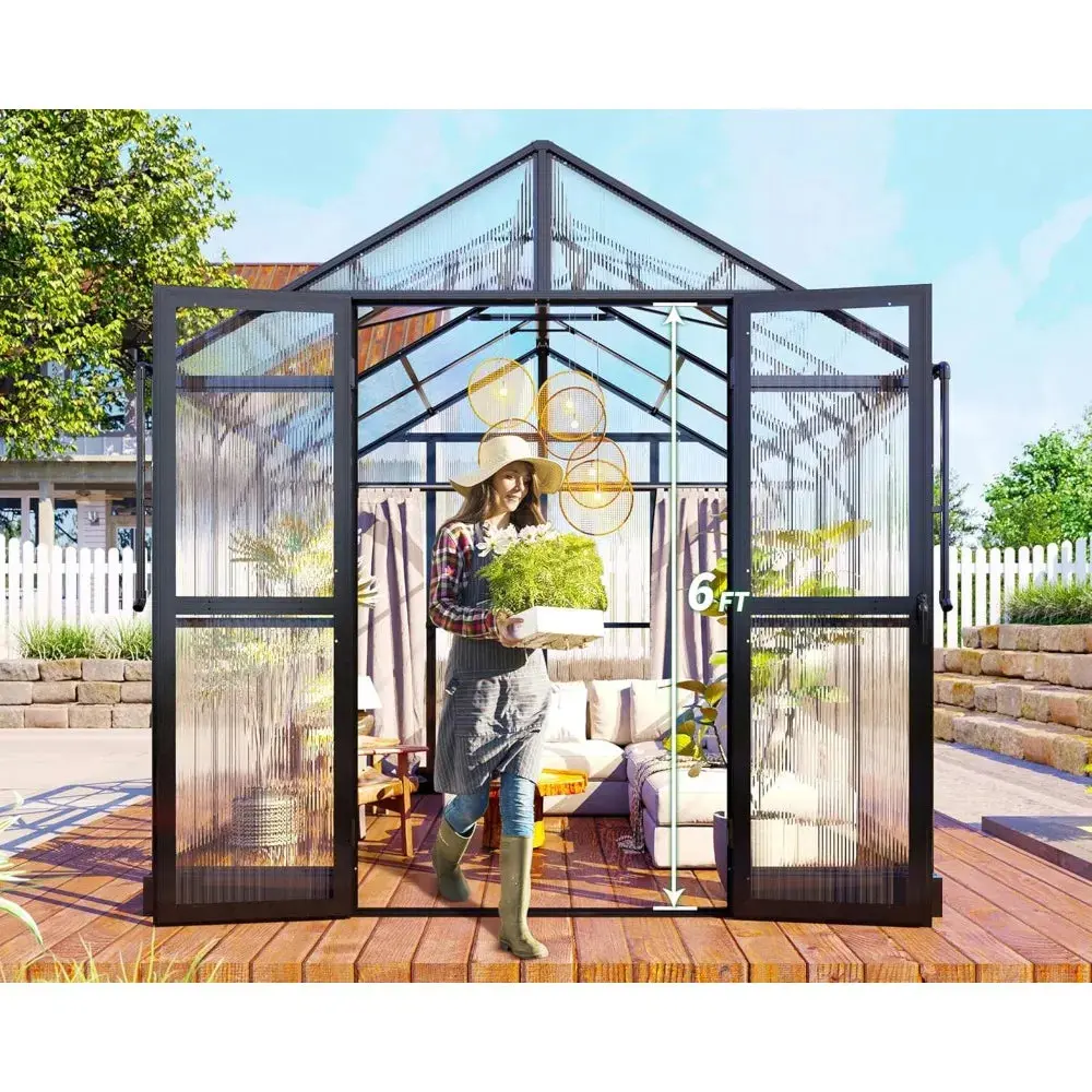 Durable Aluminum Greenhouse with Double Swing Doors