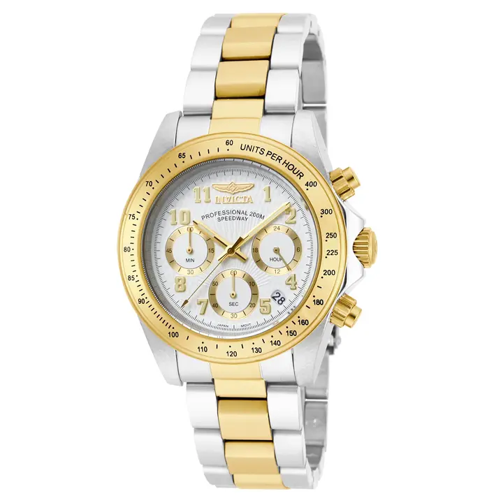 Invicta Speedway Torvane Men's Fashion Watch - 39.5mm, Steel & Gold 2-Tone Band, Cell Powered (17026), Two-Tone Band