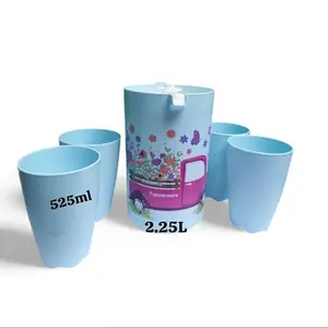 Tupperware Truck Design Pitcher and 4 Cups 2.25L Capacity 525ml Cups Perfect for Parties and Everyday Use