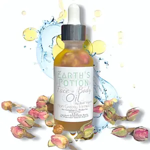 Bodi Veganz Earth's Potion Oil Blend 2 oz - Lite-weight, Chemical-Free, Non-Greasy Formula for All Skin Types, Fragrance Free