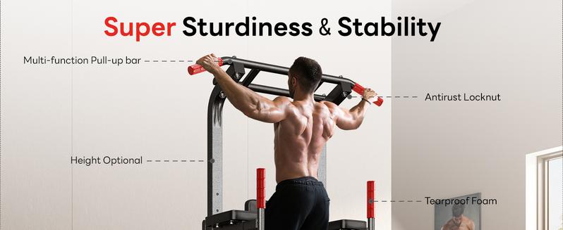 Nicole Selection Ultimate Power Tower 500LBS Capacity Adjustable Pull Up Bar & Dip Stand for Home Gym Multi-Function Strength Training Station with 10 Height Settings, 40YKMF6210 Nicole Selection Ultimate Power Tower 500LBS Capacity Adjustable Pull Up Bar & Dip Stand for Home Gym Multi-Function Strength Training Station with 10 Height Settings, 40YKMF6210