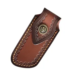 Outdoor Folding Leather Knife Sheath, Portable Durable Blade Protector, Easy Carry Design, Ideal for Camping & Hiking Accessories