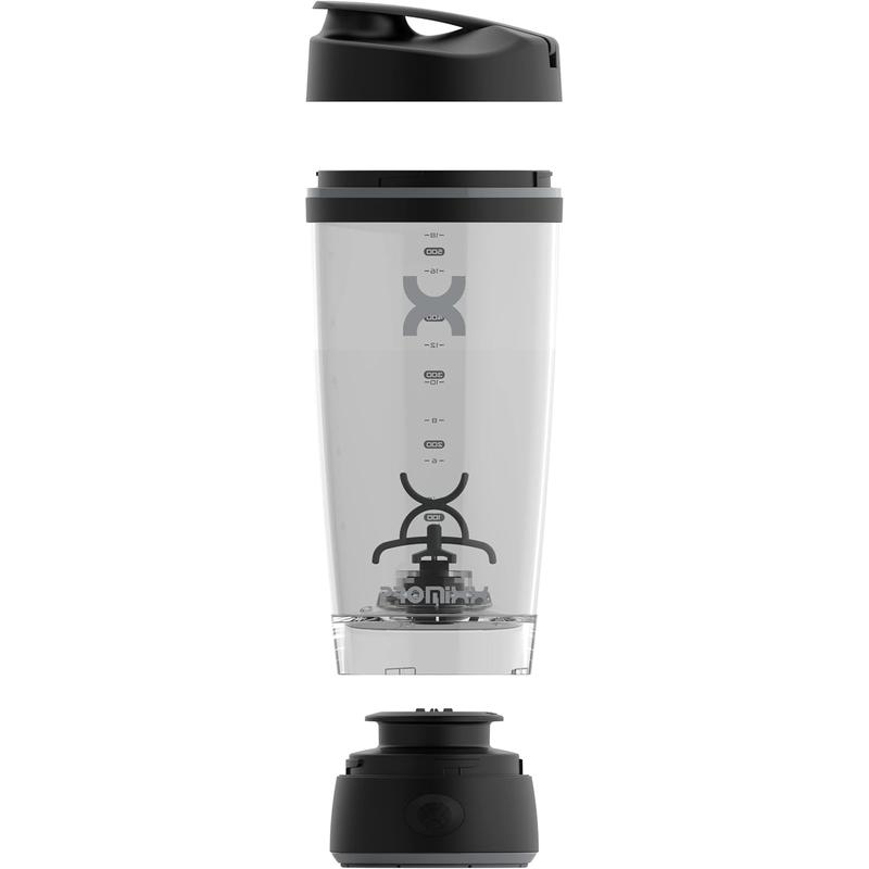 Promixx Original Shaker Bottle - Battery-Powered for Smooth Protein Shakes - BPA Free, 20Oz Cup (Black)