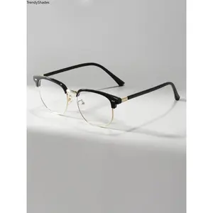 Simple Design Metal Frame Square Eyeglasses for Everyday Use, Minimalist Casual Stylish Square Frames