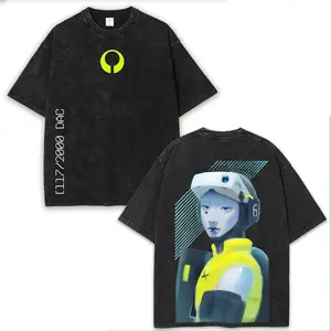 Marathon Bungie Glitch & Soltari Game Unisex Vintage Washed Cotton T-shirt, trending clothes, FPS Game men's t shirts graphic tee