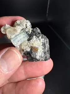39g Natural Aquamarine Tourmaline Cluster Mineral Specimen Namibia