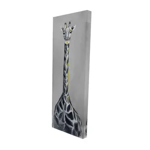 Begin Home Decor 2080-6020-AN228-1 20 x 60 in. Steel Blue Giraffe - Gray Living Room Canvas for Home Decor