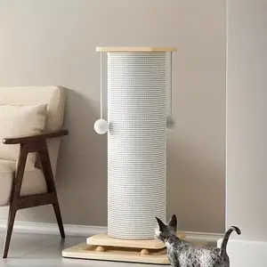 47-inch / 32-inch / 24-inch Extra Large Vertical Sisal Cat Scratching Post with Hanging Ball Toy