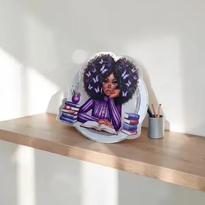 Butterfly Purple Melanin Girl With Book Phone Grip,  Black Beauty Girl Read Books Accessory,  Magnetic Phone Grip for Kindle & Books
