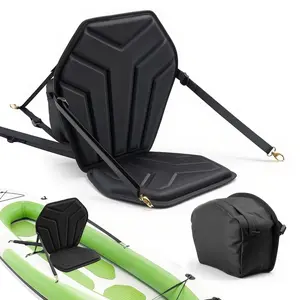 Kayak Seat 1 Pack 1 Inch Thick Universal Sit-On-Top Cushion With Back Support, Hexagonal Soft Padded Cushion, Storage Bag And Adjustable Straps For SUP Boards, Fishing Boats, Inflatable Kayaks And Canoes