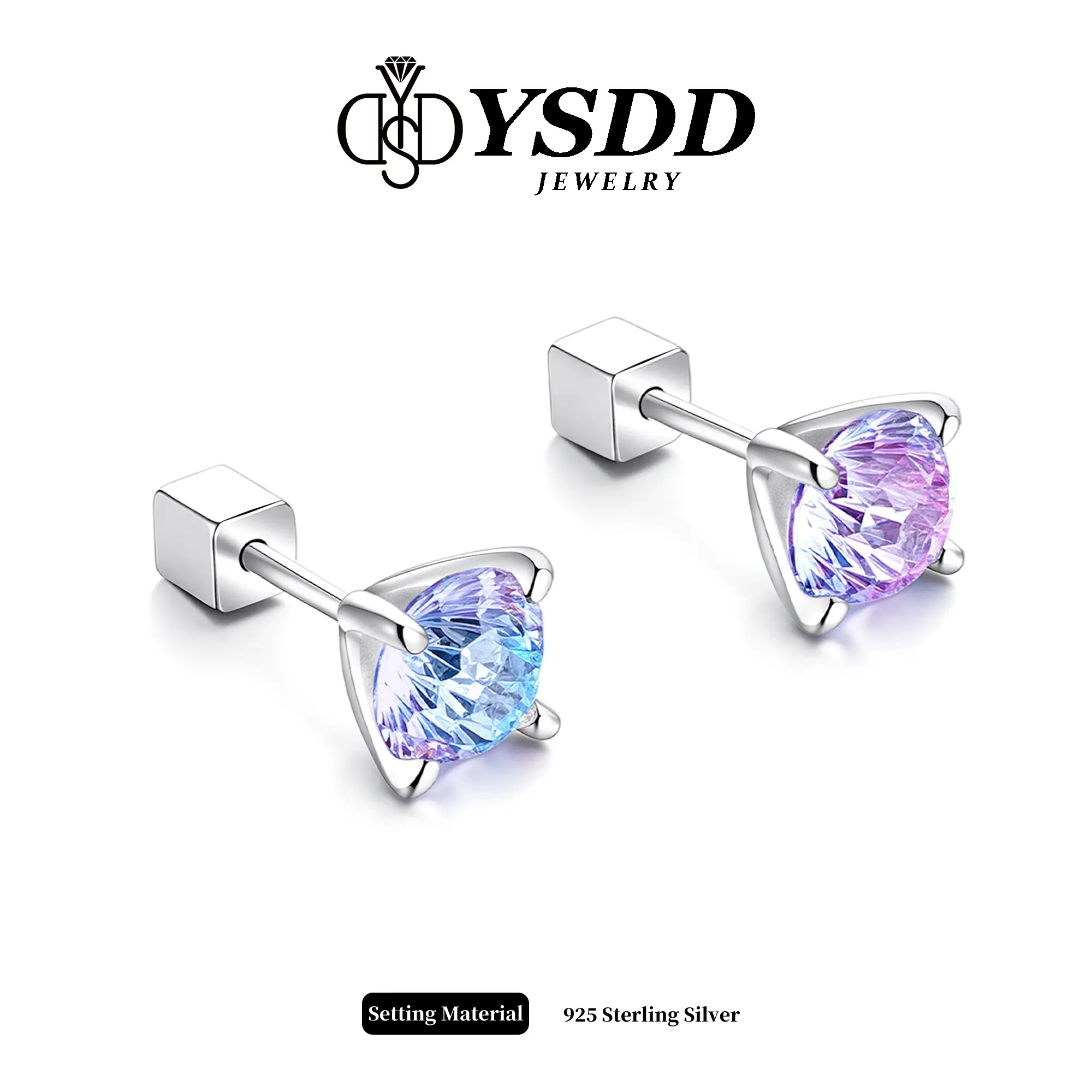 【#578 Today's Special】Chamelon Dandelion Cut Screwback 2CT Total S925 Classic Solitare Stud Earrings in 925 Sterling Silver Grade 6A High-carbon Stone Birthday Mother's Day Gift for Men Women Wedding