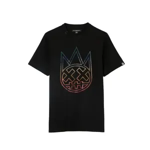 Cult's Heavyweight Short Sleeve Crew Neck Tee "Gradient Logo" in Black