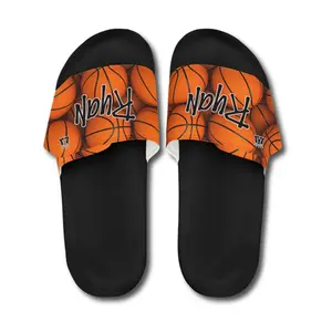Men's Personalized Name Basketball Footwear, Comfortable Slip-On Shoe, Casual Slipper for Daily Wear
