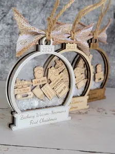 Baby's First Christmas Ornament  Snow Globe Edition Gift Decor Decoration