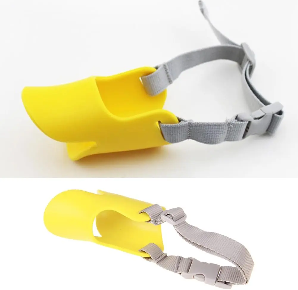 Soft Silicone Duck Bill Dog Bite Guard with Quick Release Buckle - Adjustable Strap, All-Around Mouth Protection Training Aid, Puppy Training Tools for 2.5-4.5kg Small Dogs (Chihuahua, Maltese)
