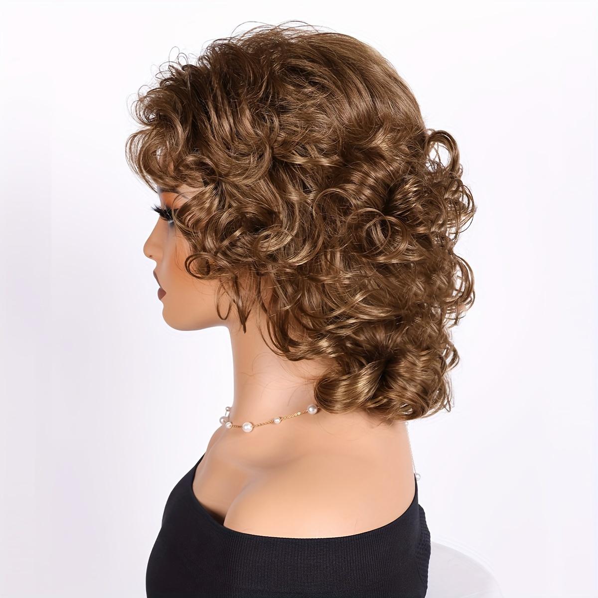 10-Inch Short Curly Wig with Side Bangs And Wavy Hair