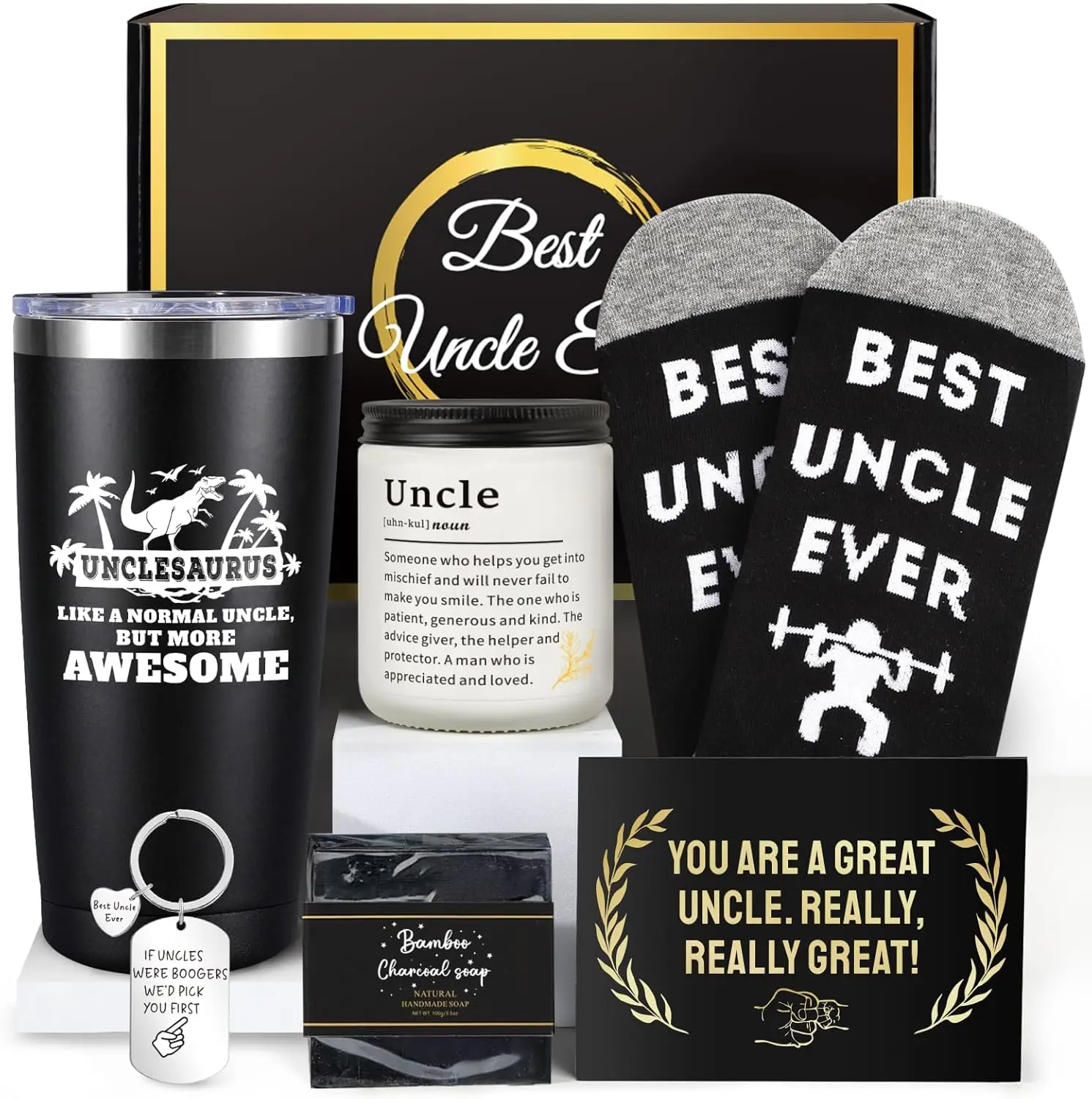 Halloween Fall Gift Gifts for Uncle from Niece Nephew - Best Uncle Ever Birthday Gifts, Present for Cool & New Uncles, Great Uncles Gift Set with 20oz Tumbler for Valentines Day, Birthday